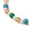 Synthetic Turquoise Beads Stretch Bracelets BJEW-JB11513-02-4