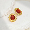 Fashionable Brass Flower Stud Earrings RY6584-2-1