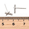 925 Sterling Silver Clear Cubic Zirconia Stud Earrings EJEW-Q030-04P-3
