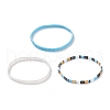3Pcs 3 Style Glass Seed Rectangle Beaded Stretch Bracelets Set BJEW-JB09037-3