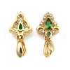 Brass Micro Pave Cubic Zirconia Ice Pick Pinch Bails ZIRC-L093-07G-2