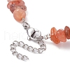 Natural Agate Chips Beaded Bracelet BJEW-JB09686-09-3