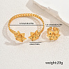 Elegant Brass Flower Cuff Ring & Bangle Set for Women DS4683-5