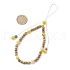 Dyed Natural Banded Agate & Wood Round Beaded Phone Hand Strap Chains HJEW-JM03365-01-3