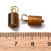 Natural Mixed Gemstone Column Charms with 304 Stainless Steel Jump Rings G-Q032-01-3