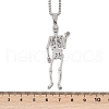 304 Stainless Steel Skeleton Pendant Necklaces NJEW-K283-08P-3