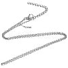 304 Stainless Steel Cable Chain Necklace STAS-T040-PJ206-55-3
