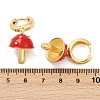 Mushroom Brass Enamel Hoop Earrings EJEW-Z115-07G-5
