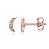 Brass Micro Pave Cubic Zirconia Stud Earrings EJEW-BB35386-RG-1