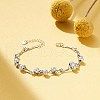 SHEGRACE Rhodium Plated 925 Sterling Silver Multi-strand Bracelets JB406A-4