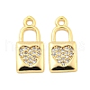 Brass Micro Pave Clear Cubic Zirconia Pendants KK-G492-03B-G-1