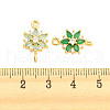 Brass Pave Glass Connector Charms GLAA-A006-07-3