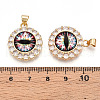 Brass Micro Pave Clear Cubic Zirconia Pendants for Women KK-T070-92A-03-3