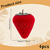 Strawberry Shape Velvet Rings Storage Gift Boxes AJEW-WH0475-10-2
