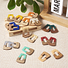 Beadthoven 20Pcs 10 Colors Resin & Walnut Wood Pendants RESI-BT0001-15-6