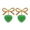 Heart Resin Stud Earrings EJEW-Z064-04G-1