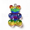 Rainbow Color Translucent Resin Pendants X1-CRES-K010-01A-1