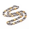 Vacuum Plating 304 Stainless Steel Oval Link Chains Necklace STAS-E160-20GP-1