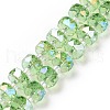 Electroplate Transparent Glass Beads Strands EGLA-H101-03G-1