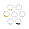 ABS Plastic Imitation Pearl Elastic Rings for Women RJEW-JR00900-2