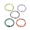 Synthetic Dyed Turquoise Beaded Stretch Bracelets for Women Men BJEW-JB11549-2