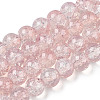 Transparent Crackle Baking Painted Glass Beads Strands DGLA-T003-01A-13-1
