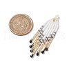 Glass Seed Beaded Tassels Pendants PALLOY-MZ00655-02-2
