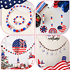 Gorgecraft 138Pcs 3 Colors Independence Day Spray Painted Wooden European Beads WOOD-GF0002-09-5