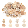 ARRICRAFT 80Pcs 8 Style Doll Wooden Pendants WOOD-AR0001-07-1