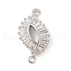 Brass Pave Clear Cubic Zirconia Connector Charms KK-S389-34P-1