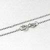 Anti-Tarnish Trendy Rhodium Plated 925 Sterling Silver Ball Chain Necklaces X-STER-M050-1.0B-09-1
