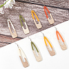 4 Pair 4 Color Resin & Wood Dangle Earrings EJEW-AB00042-7