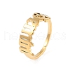 Ion Plating(IP) 304 Stainless Steel Constellation Open Cuff Ring for Women RJEW-C097-01G-10-1