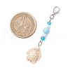 3Pcs Ocean Theme Synthetic Turquoise Charm & Glass Beads Pendant Decorations HJEW-JM03155-5