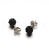 Polymer Clay Rhinestone Ball Stud Earrings EJEW-F0083-03H-1