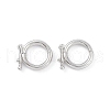 Anti-Tarnish Rhodium Plated 925 Sterling Silver Twister Clasps STER-K173-26P-1