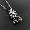 Punk Retro Stainless Steel Skull Stainless Steel Pendant Cool Men's Necklaces CF2140-1
