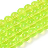 Baking Painted Glass Beads Strands DGLA-Q023-8mm-DB20-1