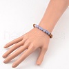 Round Wood Beaded Stretch Bracelets BJEW-JB02135-4