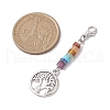 Alloy Tree of Life Pendant Decorations HJEW-JM02062-02-3