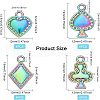 CHGCRAFT 16Pcs 4 Style Rack Plating Rainbow Color Alloy Pendants FIND-CA0005-73-2