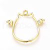 Alloy Open Back Bezel Pendants PALLOY-R098-32G-2