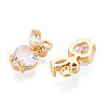 Brass Micro Pave Cubic Zirconia Charms KK-N263-63G-2