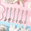 6Pcs Fish Zinc Alloy Pendant Decorations HJEW-JM03230-2