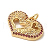 Rack Plating Brass Micro Pave Cubic Zirconia Pendants KK-K377-76G-2