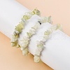 Unisex Chip Natural New Jade Beaded Stretch Bracelets BJEW-S143-50-4