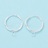 201 Stainless Steel Huggie Hoop Earring Findings STAS-P283-01N-S-1