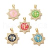 Rack Plating Brass Cubic Zirconia Pendants KK-K385-073G-1