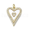 Brass Micro Pave Clear Cubic Zirconia Pendants KK-V010-03G-01-1