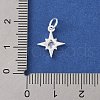 925 Sterling Silver Pave Clear Cubic Zirconia Star Charms STER-K181-01C-S-3